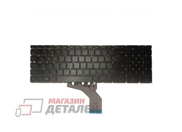 Клавиатура для ноутбука HP Pavilion Gaming 15-CX черная с зеленой подсветкой