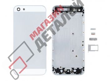 Задняя крышка аккумулятора для iPhone 5 (серебро) класс AAA (Amperin)