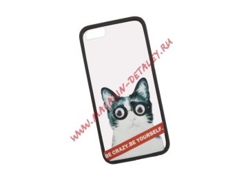 Защитная крышка для iPhone 5/5s/SE "Be Crazy. Be Yourself" Кот Барсик (коробка)