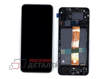 Дисплей (экран) в сборе с тачскрином для Samsung Galaxy A12 Nacho SM-A127F черный с рамкой (Premium LCD)