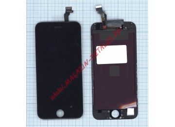 Дисплей (экран) в сборе с тачскрином для iPhone 6 (4.7) черный (AA)