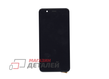 Дисплей (экран) в сборе с тачскрином для Asus ZenFone 3 Max ZC520TL черный с рамкой
