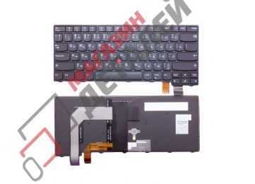 Клавиатура для ноутбука Lenovo ThinkPad T470p черная с черной рамкой с трекпойнтом и подсветкой
