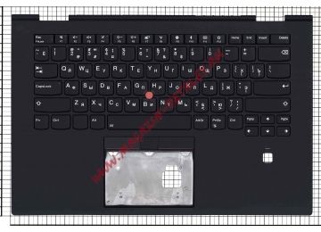 Клавиатура (топ-панель) для ноутбука Lenovo ThinkPad  X1 Yoga 3th Gen черная с черным топкейсом