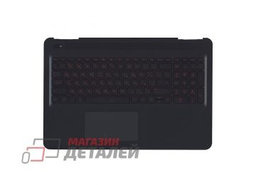 Клавиатура (топ-панель) для ноутбука HP Omen 15-AX черный с черным топкейсом