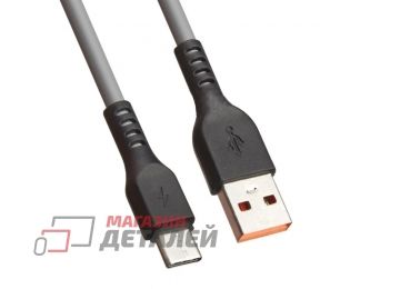 USB кабель LP USB Type-C "Extra" TPE серый (коробка)