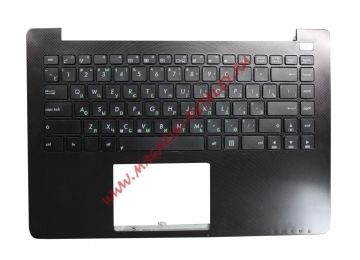 Клавиатура (топ-панель) для ноутбука Asus X402, X402C, X402CA черная с черным топкейсом