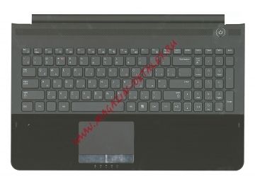 Клавиатура (топ-панель) для ноутбука Samsung RC510 NP-RC510 черная с черным топкейсом