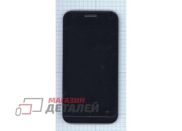 Дисплей (экран) в сборе с тачскрином для Asus ZenFone Go ZC451TG черный с рамкой (с разбора)
