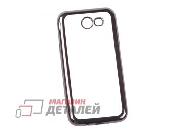 Силиконовый чехол "LP" для Samsung Galaxy J3 2017 TPU прозрачный с черной хром рамкой