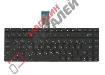 Клавиатура для ноутбука Asus N46 черная с подсветкой без рамки