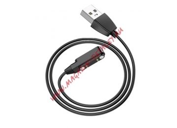 USB кабель HOCO для смарт-часов Y2, магнитный, 0.6м, PVC (черный)