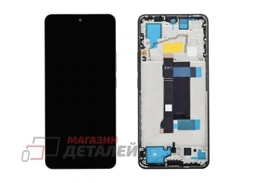 Дисплей (экран) в сборе с тачскрином для Xiaomi Poco X6 5G, Redmi Note 13 Pro 5G черный с рамкой In-cell