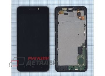 Дисплей (экран) в сборе с тачскрином для Huawei Y635 черный с рамкой