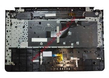 Клавиатура (топ-панель) для ноутбука Samsung RC710, RC711 черная с черным топкейсом