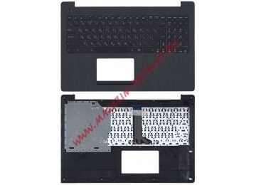 Клавиатура (топ-панель) для ноутбука Asus X553 черная с черным топкейсом