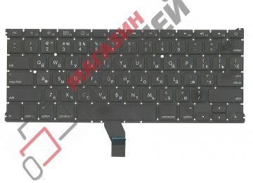 Клавиатура для ноутбука Apple Macbook A1369 черная без подсветки, плоский Enter