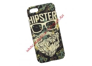 Защитная крышка для iPhone 8/7 "KUtiS" Hipster MK-2 Бородач (зеленая с черным)