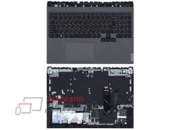 Клавиатура (топ-панель) для ноутбука Lenovo Legion 5 Pro-16ACH6 черный с темно-серым топкейсом