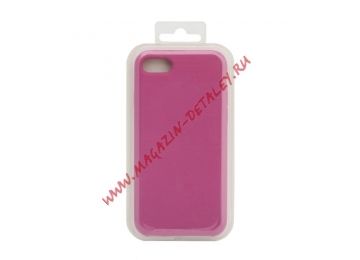 Силиконовый чехол для iPhone 8/7 Silicone Case (темно-розовый, блистер)