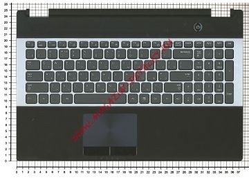 Клавиатура (топ-панель) для ноутбука Samsung RC530 NP-RC530 черная с серебристым топкейсом