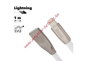 USB кабель inkax CK-19 Twisted Craft Lightning 8-pin, плоский, 1м, TPE (белый)