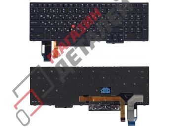 Клавиатура для ноутбука Lenovo IBM Thinkpad T590 E580 E585 черная с трекпойнтом и подсветкой