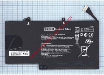 Аккумулятор NP03XL для ноутбука HP Envy x360 11.4V 43Wh (3800mAh) черный Premium