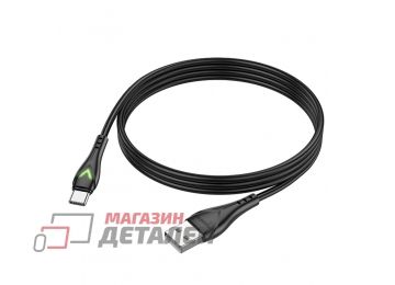 USB кабель BOROFONE BX65 Bright Type-C 3A TPE LED 1м (черный)