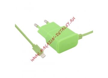 Зарядное устройство LP для Apple 8 pin 2,1А зеленое, коробка