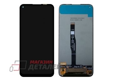 Дисплей (экран) в сборе с тачскрином для Huawei P40 Lite черный (High Quality)