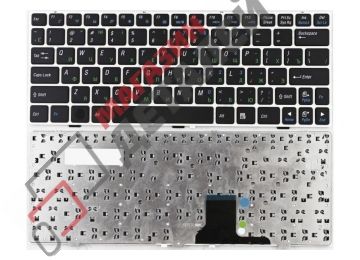 Клавиатура для ноутбука Asus Eee PC 1000 черная с белой рамкой