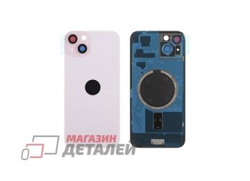 Задняя крышка для iPhone 15 Plus в сборе со стеклом камеры розовый