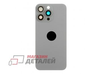 Задняя крышка для iPhone 15 Pro Max в сборе со стеклом камеры серый