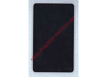 Дисплей (экран) в сборе с тачскрином для Acer Iconia One 8 B1-820 черный с белой рамкой