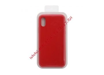 Силиконовый чехол для iPhone Xs "Silicone Case" (красный, блистер)