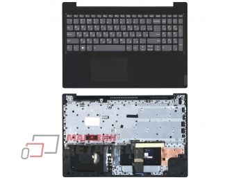 Клавиатура (топ-панель) для ноутбука Lenovo IdeaPad L340-15 черная с черной рамкой и подсветкой