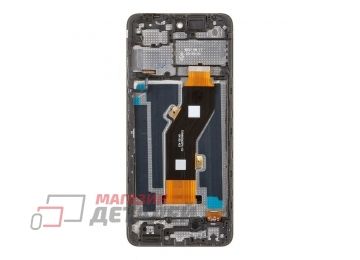 Дисплей (экран) в сборе с тачскрином для Tecno Spark 20C (BG7n) черный с рамкой (Premium LCD)