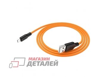 USB кабель HOCO X21 Plus Silicone Lightning 8-pin 2.4А силикон 1м (оранжевый, черный)