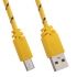 USB кабель LP Micro USB в оплетке желтый с зеленым, европакет