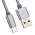 USB кабель HOCO X2 Knitted Charging Cable Micro L=1M серый