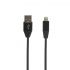 USB кабель "LP" для Apple Lightning 8 pin кожаная оплетка 1м черный