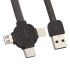 USB кабель REMAX Lesu 3 in 1 Cable RC-050th для Apple 8 pin, Micro USB, USB Type-C черный