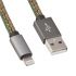 USB Дата-кабель для Apple 8 pin в джинсовой оплетке зеленый, коробка