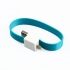 USB Дата-кабель на большом магните для Apple 8 pin, плоский, голубой, европакет