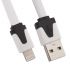 USB кабель для Apple iPhone, iPad, iPod 8 pin плоский узкий белый, коробка LP