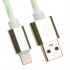 USB кабель для Apple iPhone, iPad, iPod 8 pin витая пара с металл. разъемами белый с зеленым, европакет LP