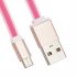 USB Дата-кабель "Cable" Micro USB плоский мягкий силикон 1 м. (розовый)