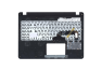 Клавиатура (топ-панель) для ноутбука Asus X507 X507U черная с голубым топкейсом