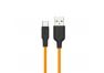 USB кабель HOCO X21 Plus Silicone Type-C 3А силикон 1м (оранжевый, черный)